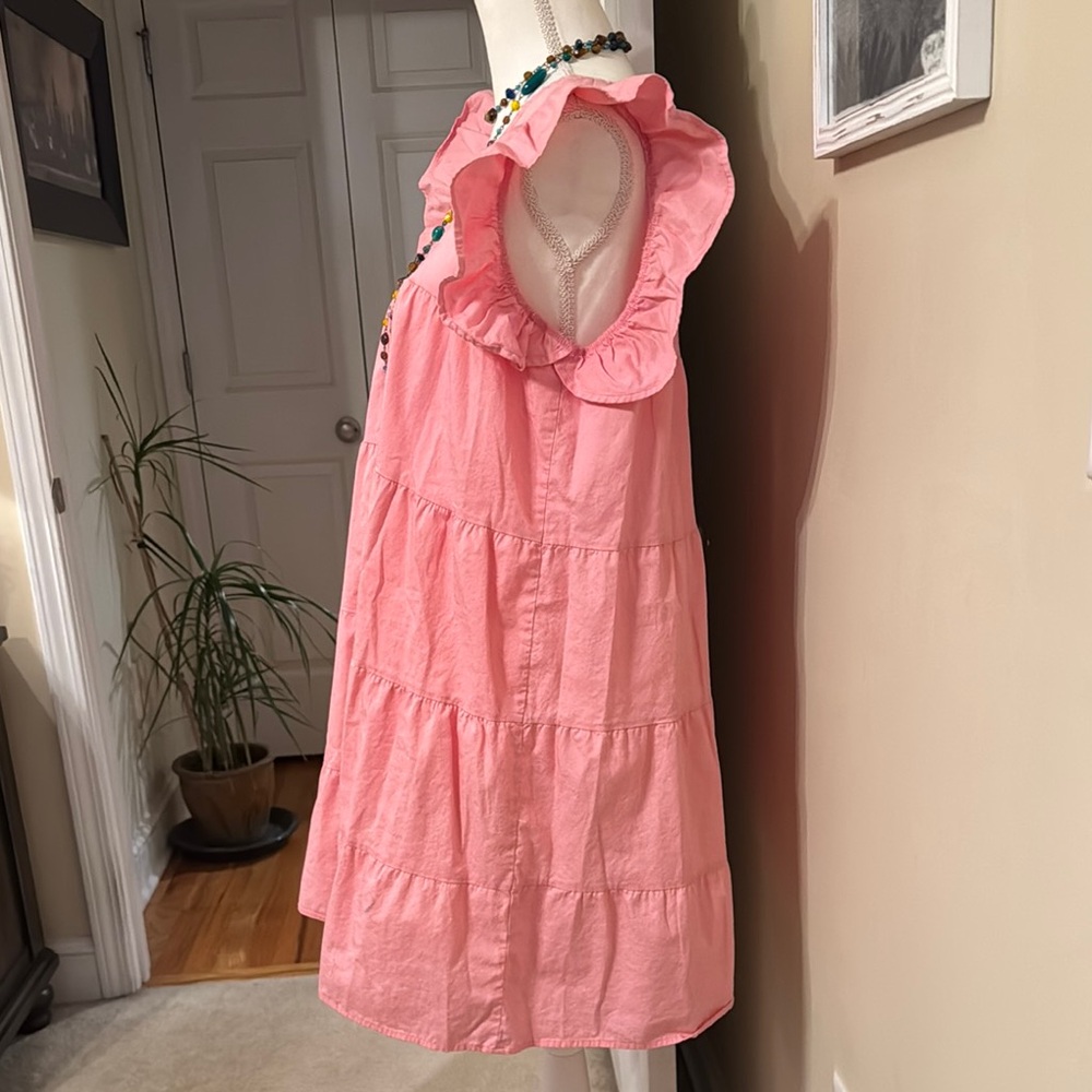 Pink Ruffle Sleeve Kids Dress - Picture 3 of 5